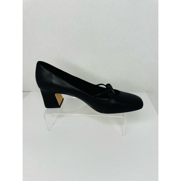 Dee Ocleppo Retro Black Zion Bow-Embellished Leather Pump sz 8.5 - Picture 2 of 11